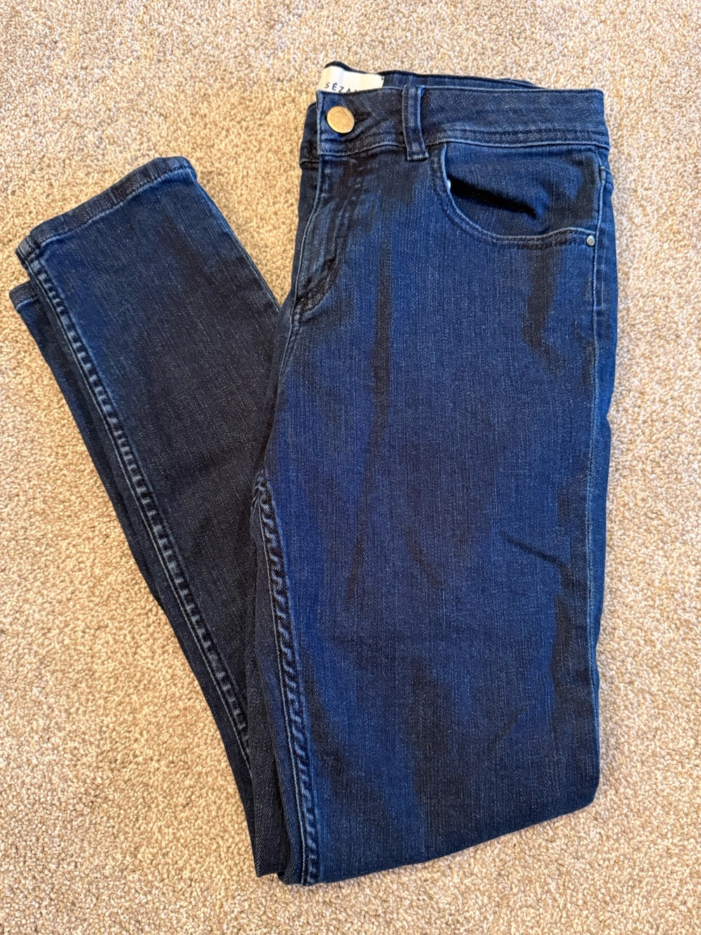 Sezane Denim Dark Wash Skinny Jeans